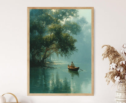 Affiche Sundarbans – Poster Art de Pêcheur dans la Forêt de Mangrove