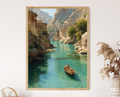 Affiche Khyber Pakhtunkhwa – Impression artistique de pêcheur à Kaboul