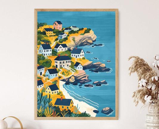 Affiche Rhode Island – Impression d'un paysage côtier vibrant