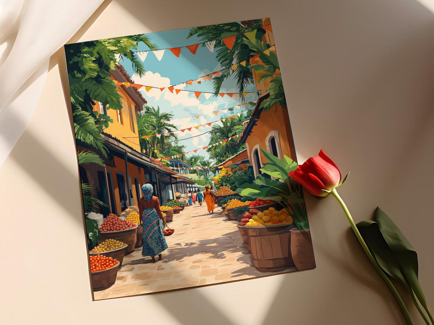 Affiche Marché de Georgetown – Poster Art de Rue Culturelle en Vectoriel