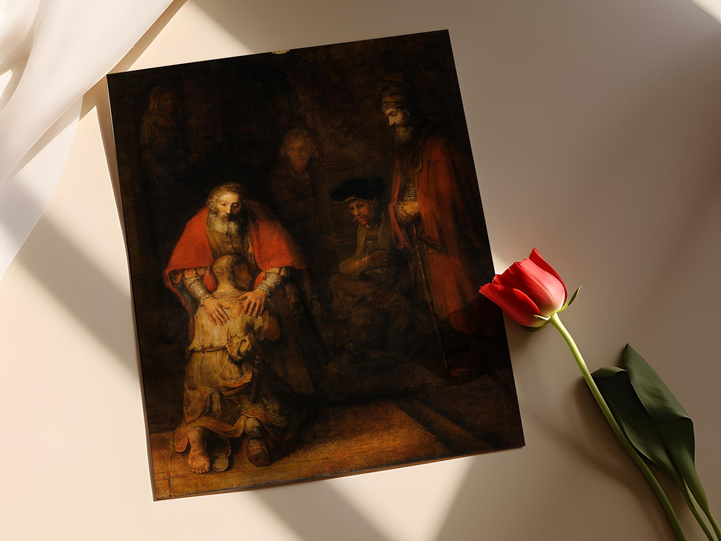 Affiche Rembrandt : Le Retour du Fils Prodigue - Art Sacré Élégant