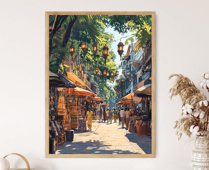 Affiche Mumbai – Illustration de la rue Colaba à Bombay