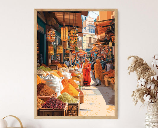 Affiche Mumbai Spice Market – Illustration du Bazaar Crawford