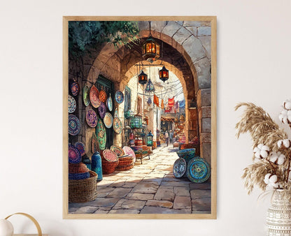 Affiche Marché Palestinien – Impression Tulkarm : Broderies, Paniers, Céramiques