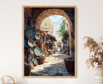 Affiche Artisanat de Nablus – Poster Broderie & Céramique Palestinienne