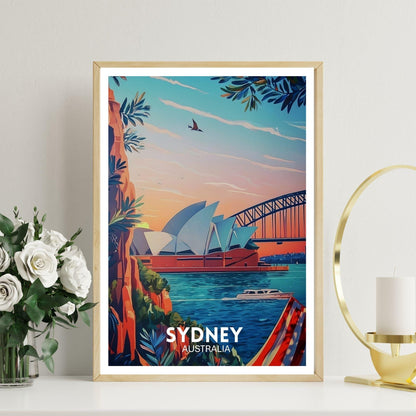 Affiche Sydney – Poster Opéra et Ville d’Australie