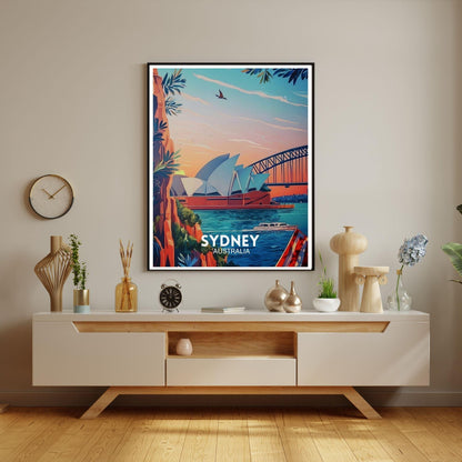 Affiche Sydney – Poster Opéra et Ville d’Australie