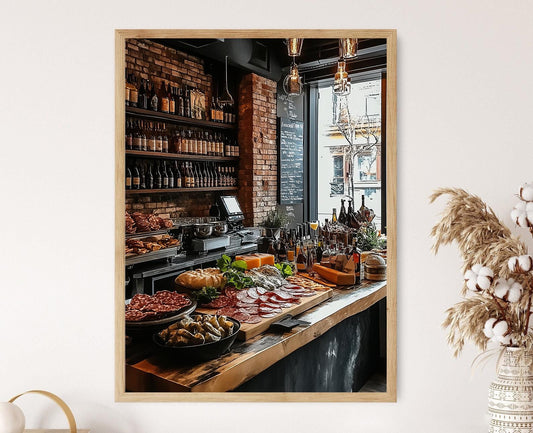 Affiche Charcuterie Rustique – Impression Art de Dégustation de Vin et Viande