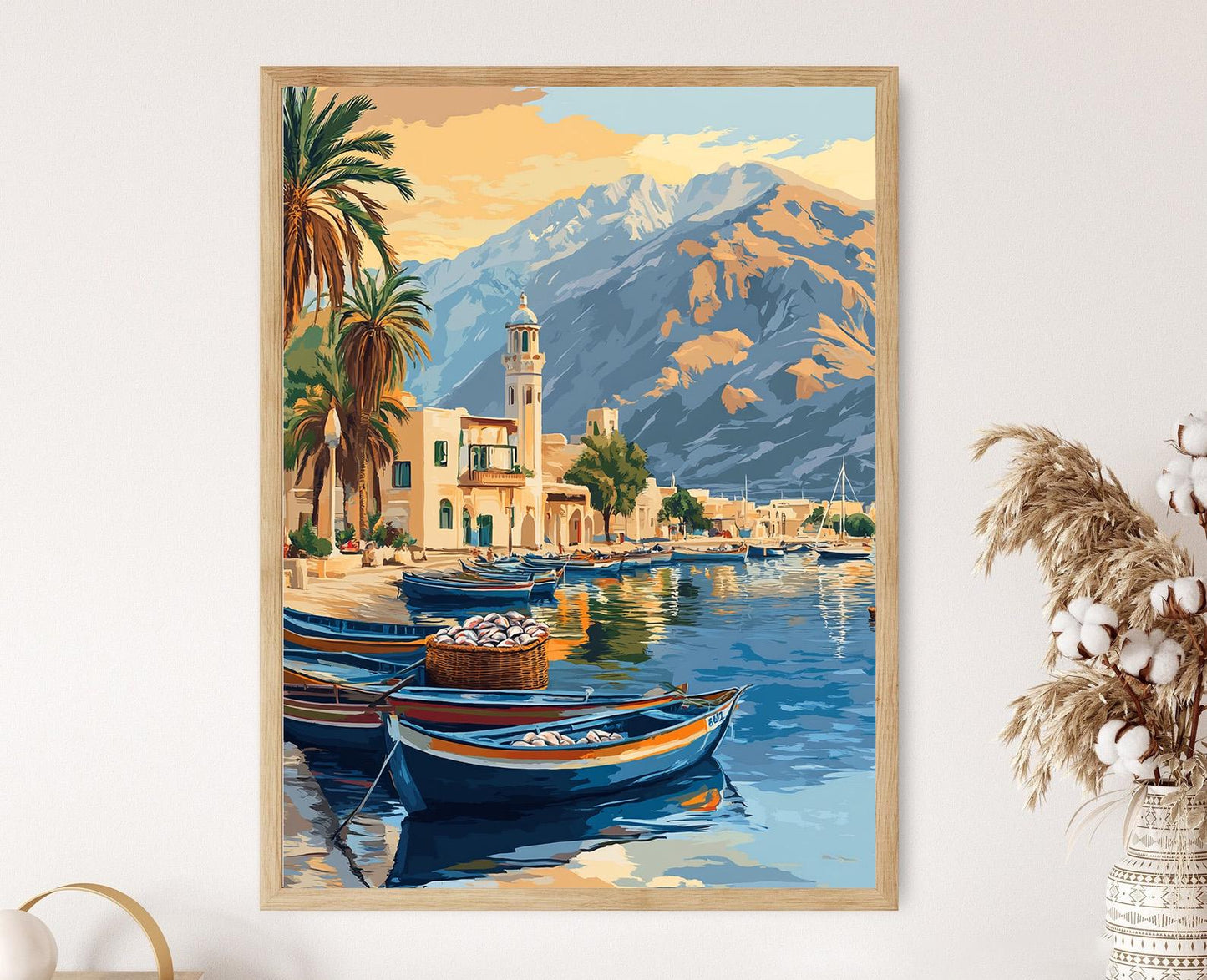 Affiche du port de Bandar Abbas – Illustration des bateaux de pêche du Golfe Persique