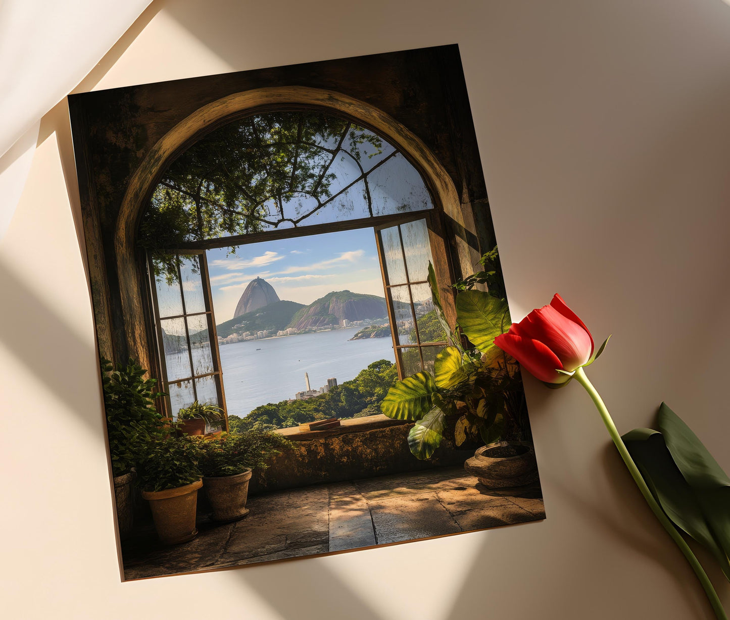 Affiche Vue de Rio – Poster Art Tropical et Montagne au Brésil