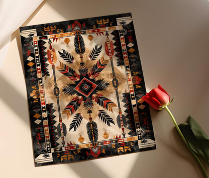 Affiche Art Amérindien – Poster Élégant avec Motif Indigène