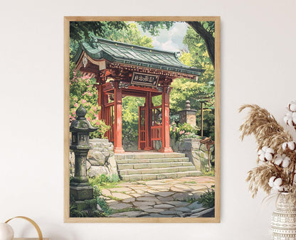 Affiche Sanctuaire Japonais – Impression Art de Paysage Serein