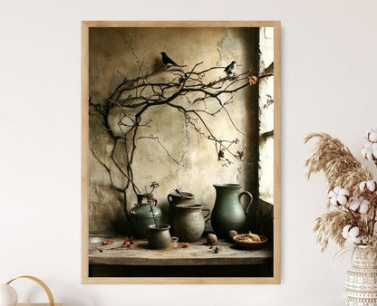 Affiche Oiseaux Vintage – Poster Nature et Artisanat Rustique