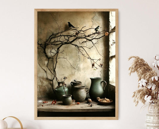 Affiche Oiseaux Vintage – Poster Nature et Artisanat Rustique