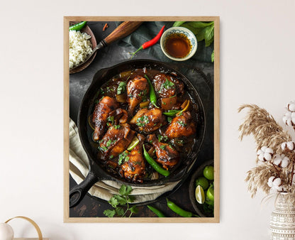 Affiche de Plat de Poulet Adobo – Photo Culinaire Philppine Gourmet