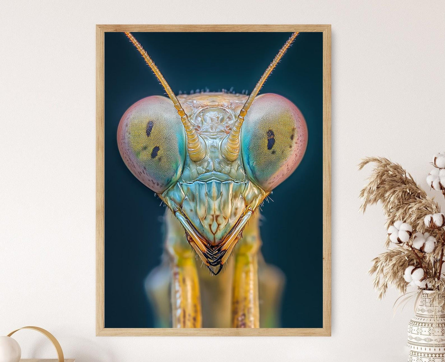 Affiche Mante Religieuse – Impression Art de Tête en Macro Détails