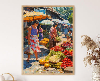 Affiche Marché de Fruits Philippins – Poster Décoration Artistique Culturelle