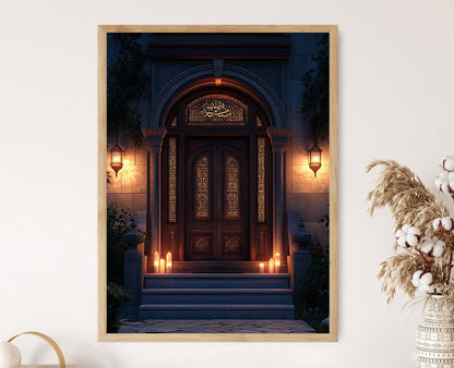 Affiche Architecture Cem Evi – Illustration portes en bois et carreaux géométriques