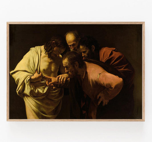 Affiche Saint Thomas – Art Biblique : Apôtre Touchant les Plaies du Christ