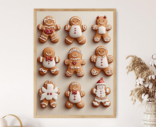 Affiche Maison en Pain d'Épice – Art de Noël et Décor Gourmand