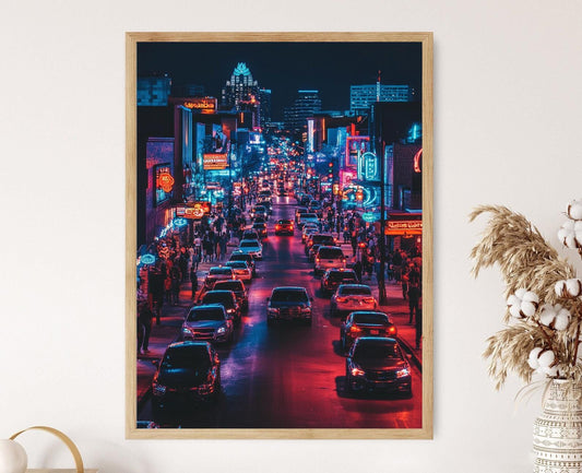 Affiche Austin Texas – Poster Scène de Musique et Néons