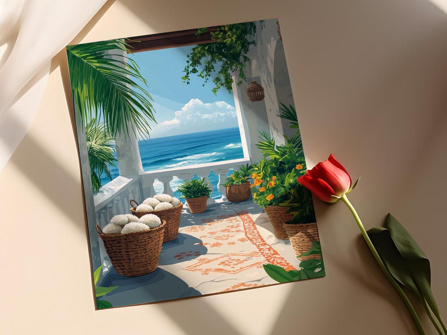 Affiche Balcon de Chennai – Poster Art Côte de Tamil Nadu