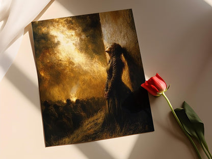 Affiche Martyre de Ste. Jeanne d'Arc – Poster Art religieux médiéval