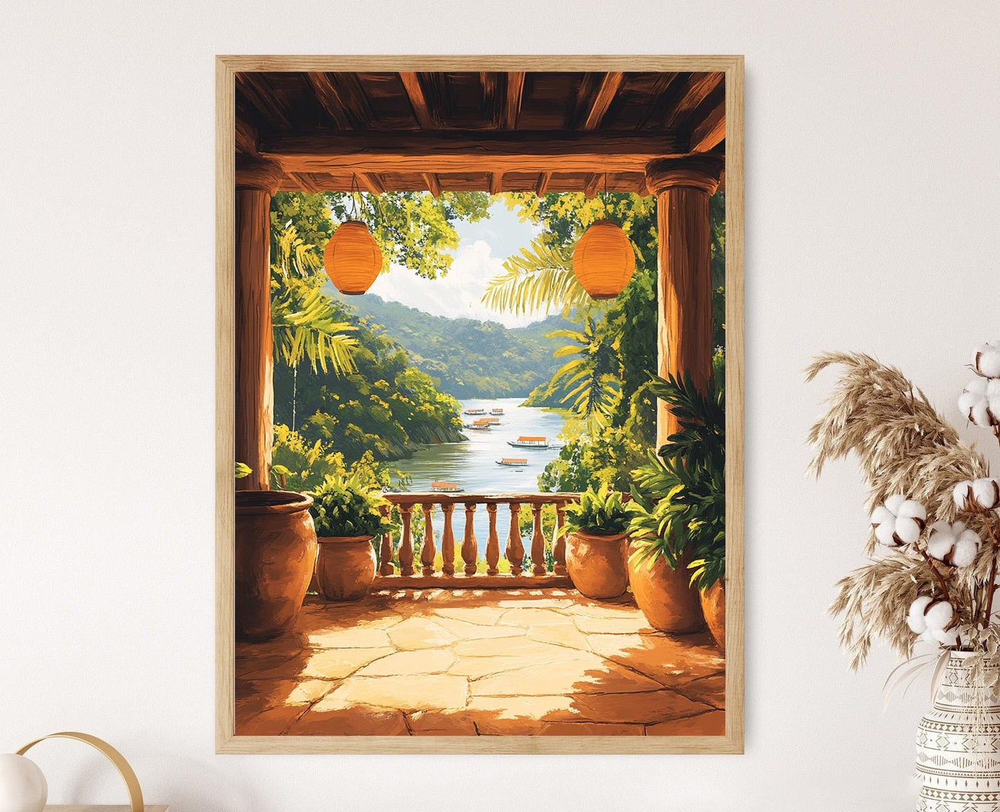 Affiche Chattogram – Illustration des Bateaux sur le Fleuve Karnaphuli