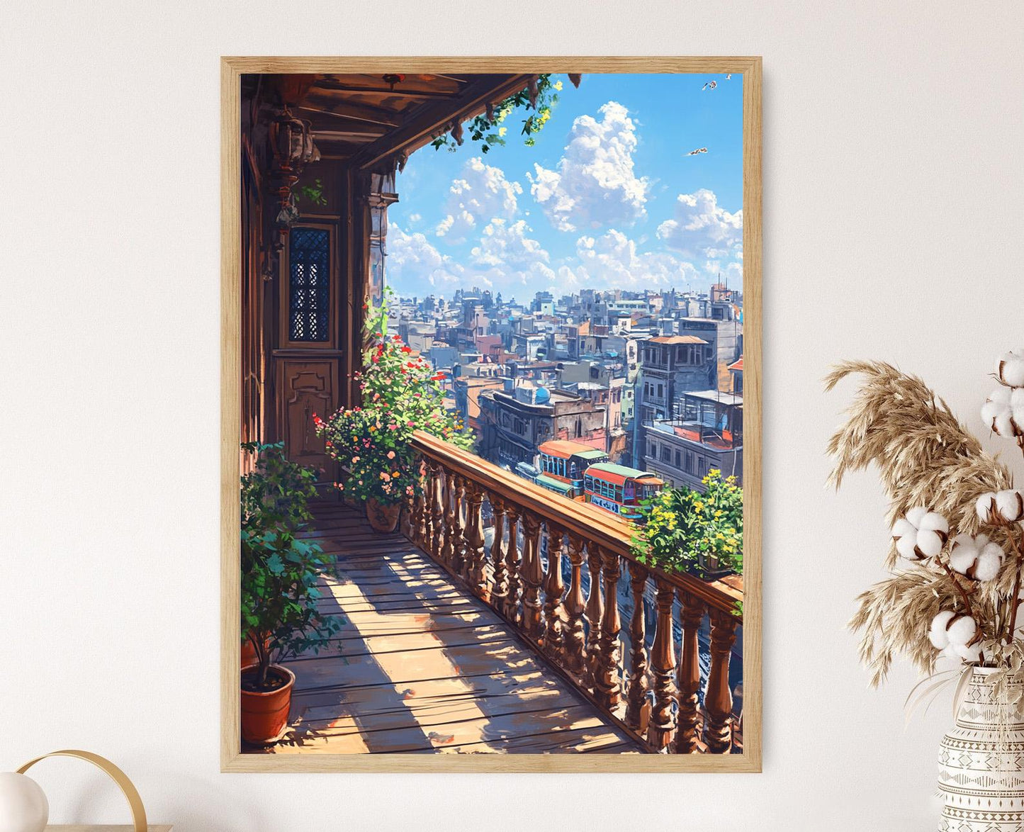 Affiche Dhaka – Poster Scène de rue de rickshaw au Bangladesh