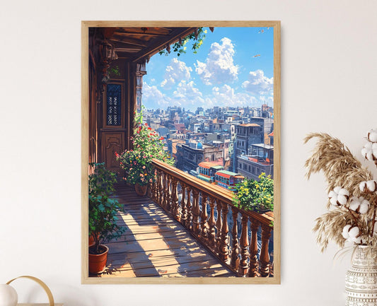 Affiche Dhaka – Poster Scène de rue de rickshaw au Bangladesh