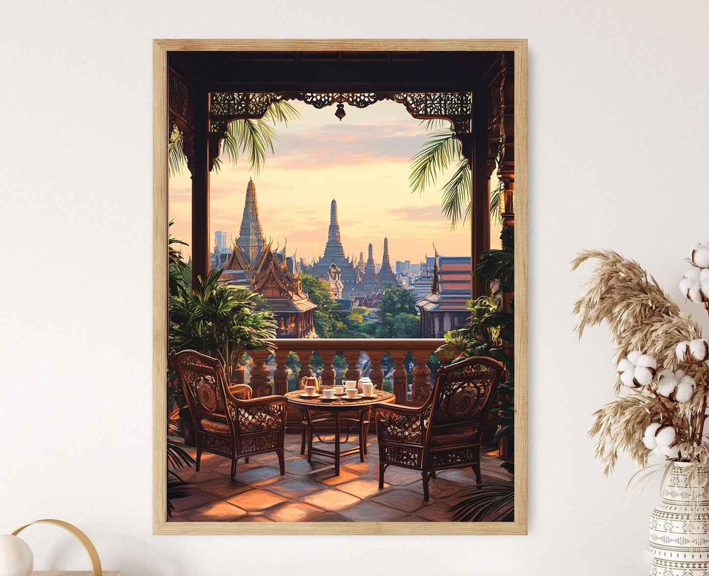 Affiche Bangkok – Illustration du Temple Wat Pho à découvrir