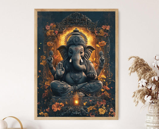Affiche de Marionnette d'Ombre Ganesh – Impression Art Decoratif Thaïlandais