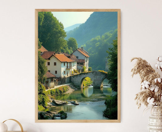 Affiche Užice – Poster Art Riverfront en Serbie, Ponts Historiques