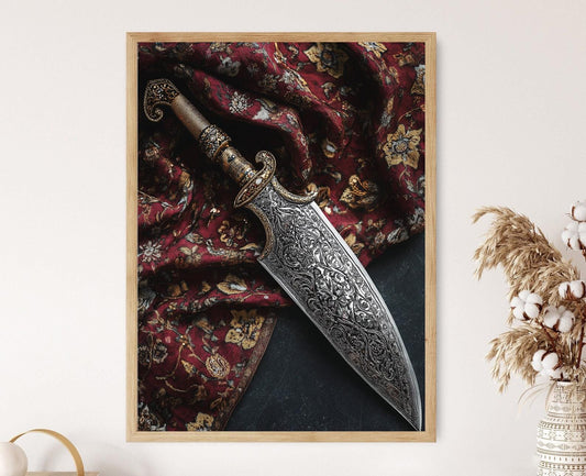 Affiche Kirpan Sikh – Impression artistique de sabre, décor culturel Sikh