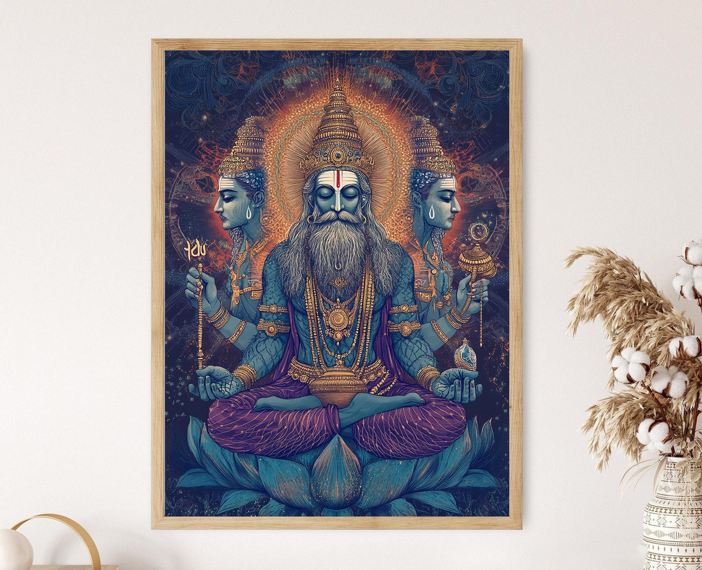 Affiche Brahma – Art de la divinité à quatre têtes, créateur de l'univers