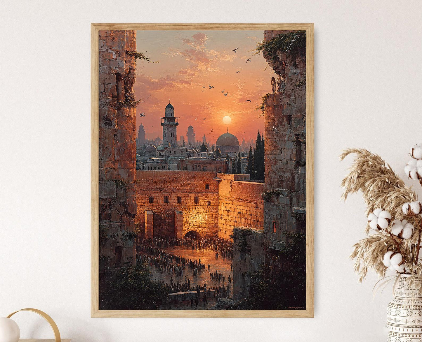 Affiche Lever de Soleil Kotel – Poster Pierre dorée de Jérusalem, Scène paisible