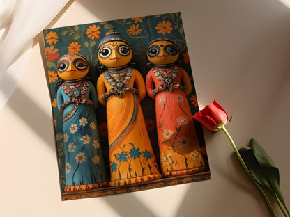 Affiche Art Pattachitra de Lord Jagannath – Design Folk d'Odisha