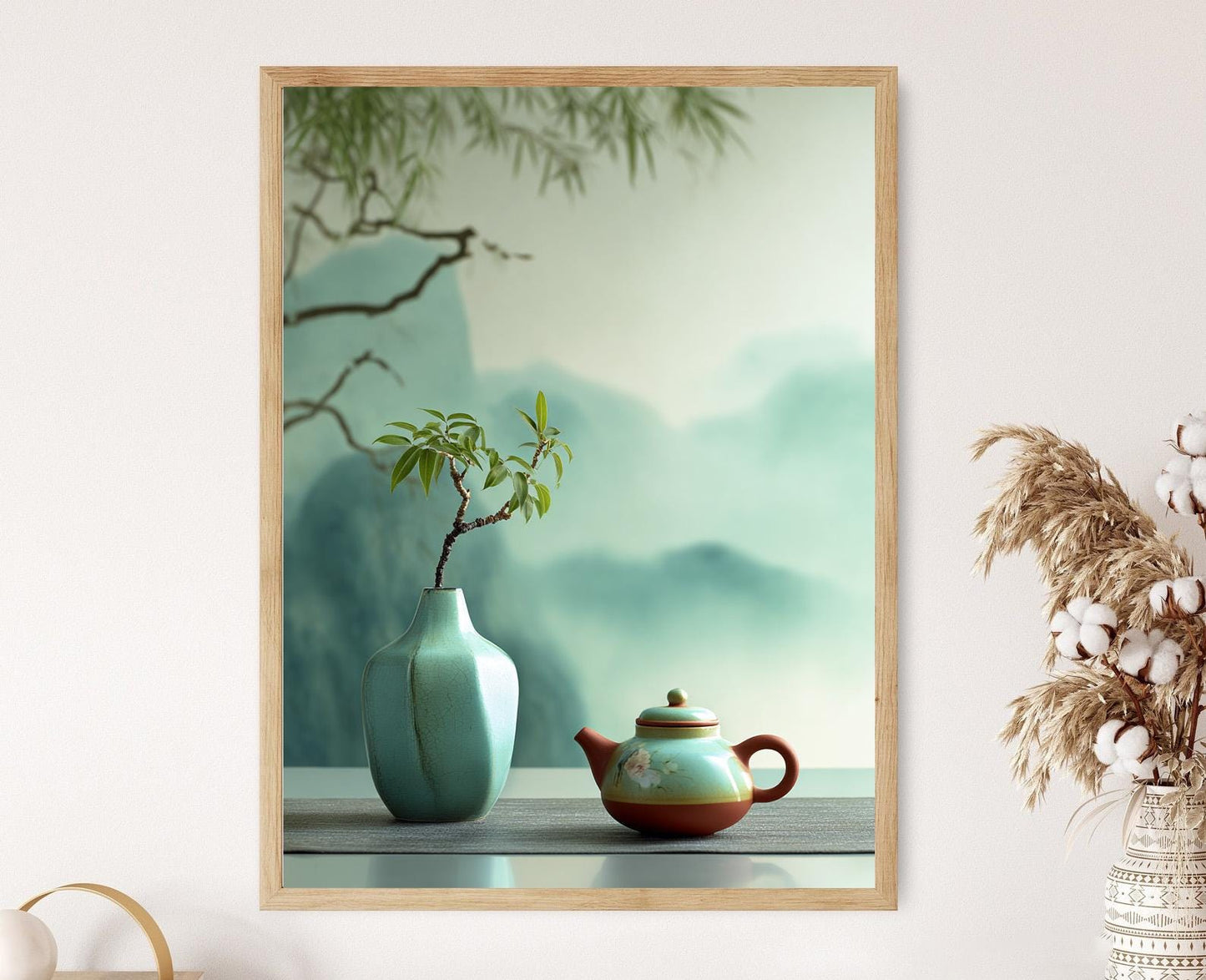 Affiche Wabi-Sabi – Impression d'art de théière et vase en céramique