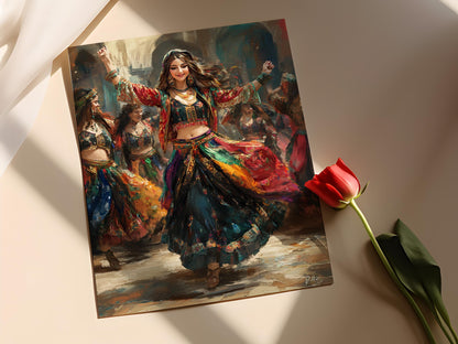 Affiche Danse Dabke Libanaise – Illustration Art Print Vibrante