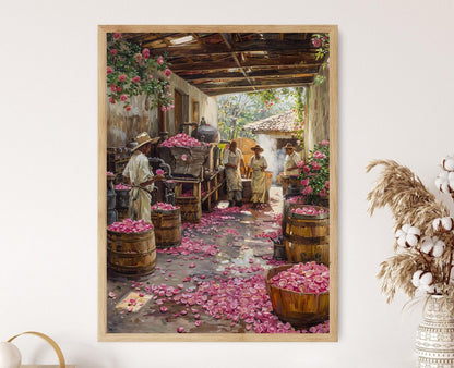 Affiche Huile de Rose Colombienne – Poster Art Floral Original