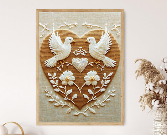 Affiche Mariage Schwalm – Poster Illustration de l'Art Populaire Allemand