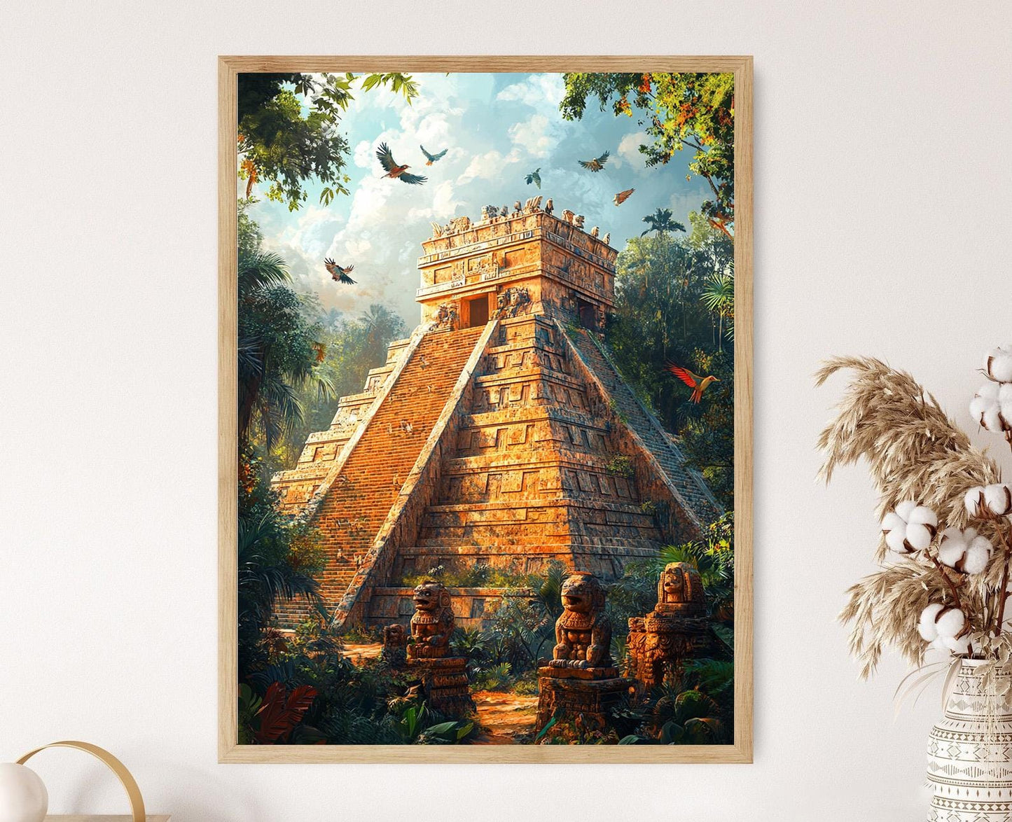 Affiche El Tajín – Poster Art des Sculptures Totonac Voladores