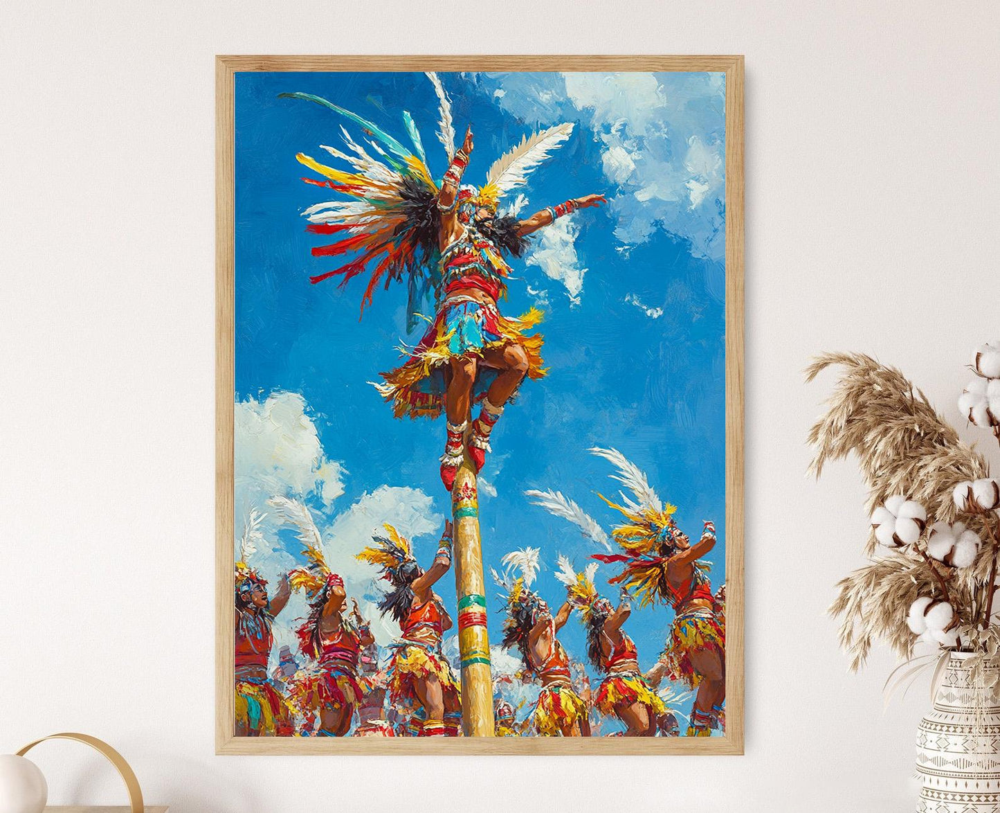 Affiche Danza de los Voladores – Illustration du Danseur Totonac