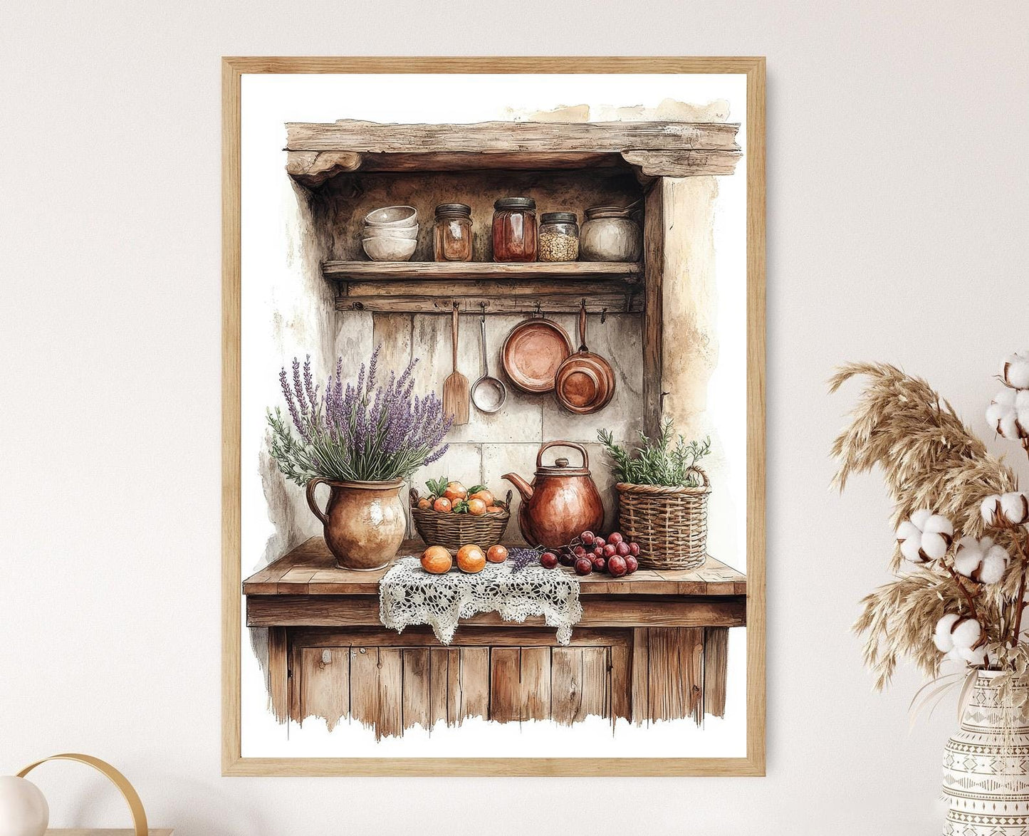 Affiche Cuisine Rustique Française – Poster Art de Lavande Élégante