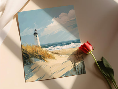 Affiche phare de Cape Henlopen – Art mural du monument côtier du Delaware