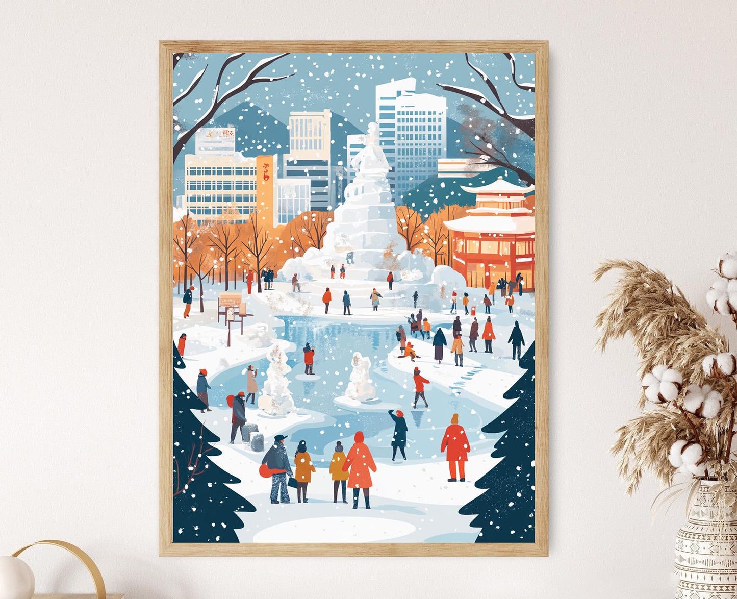 Affiche Sapporo Odori – Poster Art du Festival de Neige d'Hiver au Japon