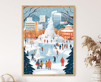 Affiche Sapporo Odori – Poster Art du Festival de Neige d'Hiver au Japon