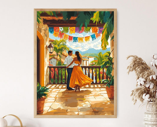 Affiche Barranquilla – Danseurs de Cumbia et Scène Tropicale