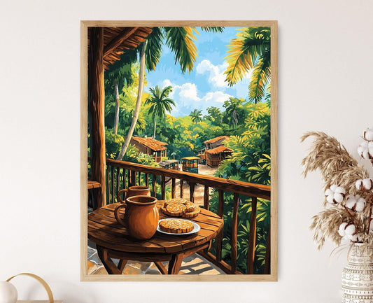 Affiche Belize – Impression artistique Orange Walk, café & pan dulce