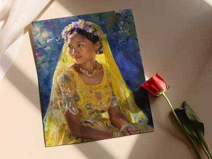 Affiche Robe Filipine Traditionnelle – Portrait Artisanal Femme Culturel